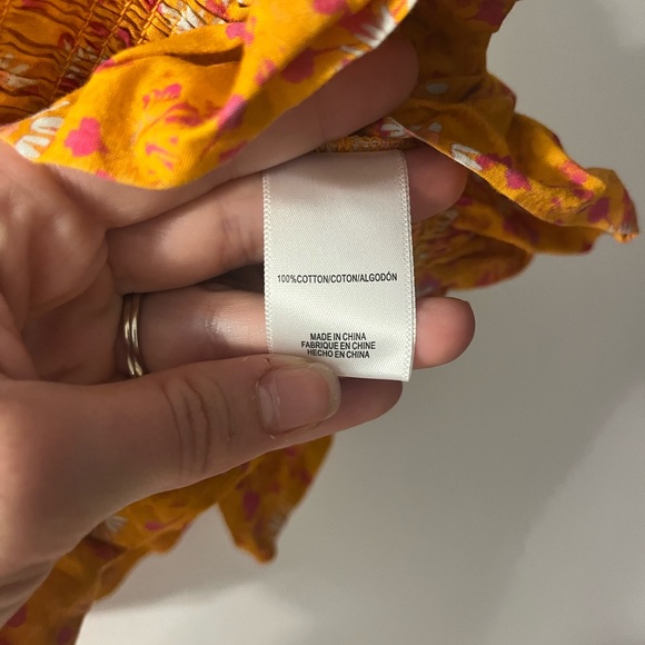 Orange Smocked Ruffle Strap Top - Picture 3 of 3